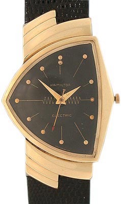 Interest in Hamilton Venturas (this 14K gold example is from 1957) surged after Will Smith wore one in "Men in Black." Interest in Hamilton Venturas (this 14K gold example is from 1957) surged after Will Smith wore one in "Men in Black."