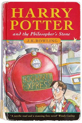The first edition of J. K. Rowling's first novel was published in England in 1997 as "Harry Potter and the Philosopher's Stone." The U.S. edition appeared a year later as "Harry Potter and the Sorcerer's Stone." The first edition of J. K. Rowling's first novel was published in England in 1997 as "Harry Potter and the Philosopher's Stone." The U.S. edition appeared a year later as "Harry Potter and the Sorcerer's Stone."