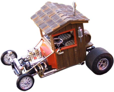 This modified Out House was built by William Clark using parts from T'Rantula, Paddy Wagon, and Vampire Van kits, among others. This modified Out House was built by William Clark using parts from T'Rantula, Paddy Wagon, and Vampire Van kits, among others.