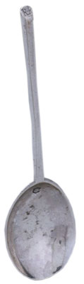 Made in the London shop of Daniel Cary between 1634 and 1637, this “slip-end” spoon was found in an old house foundation near Jamestown, Virginia. Gift of Dr. W. A. R. Goodwin. “Slip-end” Spoon, 1634-1635 or 1636-1637