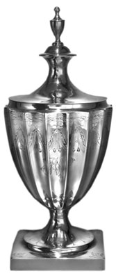 Boston's most famous patriot and silversmith, Paul Revere, made this sugar urn in about 1795. The piece was retailed by William Holmes, Jr. and is engraved with the initials “JW.” Sugar Urn, ca. 1795