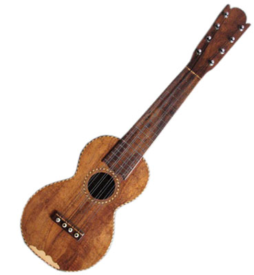 Manuel Nunes Taropatch, circa 1910. 8 strings, all koa wood, ornamented with "rope" binding; concert-size body. Manuel Nunes Taropatch: circa 1910, 8 strings, all koa wood, ornamented with "rope" binding, concert size body. Very rare.