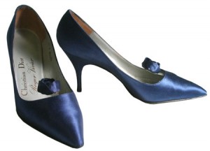 Roger Vivier is credited with designing the first stiletto. This pair for Christian Dior is from 1960 - 1963. Roger Vivier is credited with designing the first stiletto. This pair for Christian Dior is from 1960 - 1963.