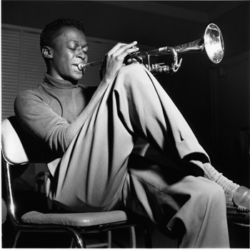 Miles Davis at his March 8, 1954, quartet date for Blue Note at Rudy Van Gelder's studio in Hackensack. Miles Davis at his March 8, 1954, quartet date for Blue Note at Rudy Van Gelder's studio in Hackensack.