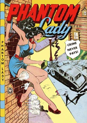 The Phantom Lady, seen here in 1949, was a debutante named Sandra Knight by day and a crime fighter by night. The Phantom Lady, seen here in 1949, was a debutante named Sandra Knight by day and a crime fighter by night.