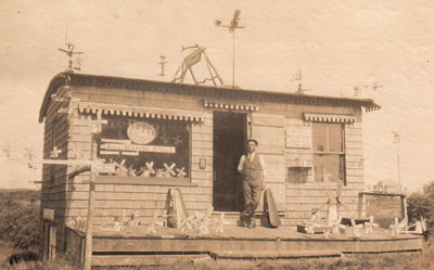 A real photo postcard, circa 1910, of the Shavings Shop in Chatham, Massachusetts, by Charles H. Smallhoff. A real photo postcard, circa 1910, of the Shavings Shop in Chatham, Massachusetts, by Charles H. Smallhoff.