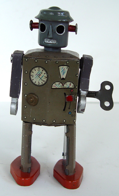Atomic Robot Man might have been designed before World War II, but it was released shortly thereafter. Atomic Robot Man might have been designed before World War II, but it was released shortly thereafter.