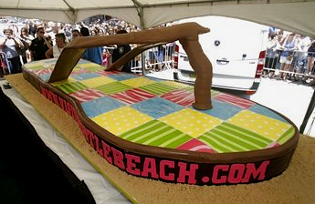 In 2010, Buddy Valastro, TV's "Cake Boss," baked and frosted a cake in the shape of a Vineyard Vines flip-flop. In 2010, Buddy Valastro, TV's "Cake Boss," baked and frosted a cake in the shape of a Vineyard Vines flip-flop.