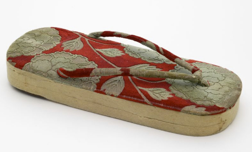 These velvet-covered betrothal sandals are a special gift a man gives to a woman at the time of their engagement. The two-layered sole is symbolic of their union. These velvet-covered betrothal sandals are a special gift a man gives to a woman at the time of their engagement. The two-layered sole is symbolic of their union.