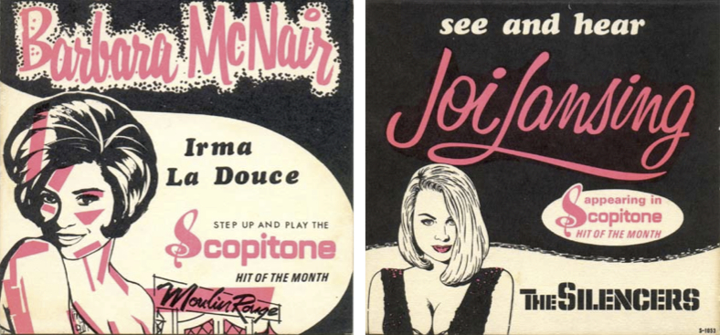 BarbaraJoi Above all, Scopitone films were designed to catch the eyes of men in bars, who were the appliance's target audience.