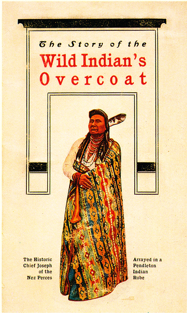 Pendleton catalog The cover of the Pendleton catalog, circa 1901. This 24-page catalog offered blankets and photographs of the Plateau Indians by Major Lee Morehouse. Image via "Language of the Robe."