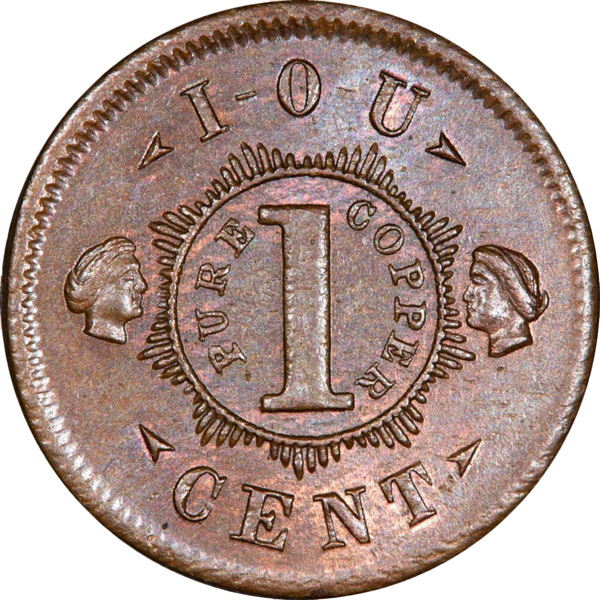 IOU Some clever die sinkers got around potential charges of counterfeiting by positioning their coins as IOUs.