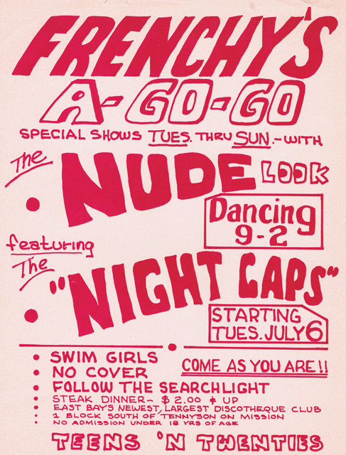 Frenchy's For a brief period in the 1960s, and during much of the 1970s and '80s, Quarry produced music shows at Frenchy's, a roomy East Bay night club.