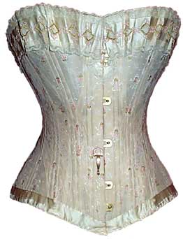 corset4 Madame Lemay silk damask corset, circa 1901. From the collection of M. Talkington, laceembrace.com, via The Antique Corset Gallery.
