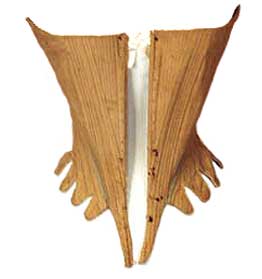 corset7 A hand-made cone-shaped stay corset from circa 1786. From the collection of K. Augusta, antique-fashion.com, via The Antique Corset Gallery.