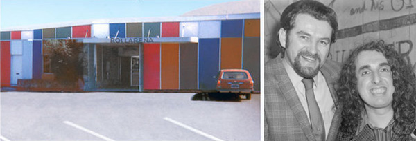 Rollarena Above left: In the mid-1960s, Bill Quarry promoted local and international acts alike at Rollarena on East 14th Street in San Leandro. Above right: Bill Quarry (left) with Tiny Tim.