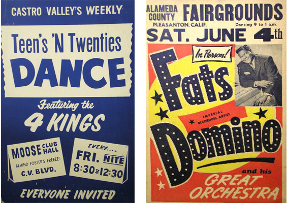 Moose Club and Fat Domino Quarry got his start producing Teens 'N Twenties dances at the Moose Club in Castro Valley. In the late-1950s, Quarry helped promote shows such as this one with Fats Domino.