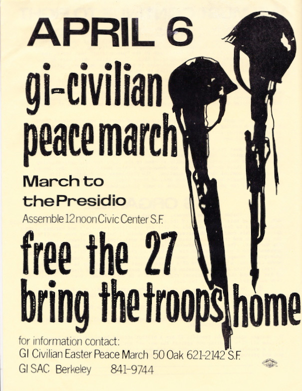 april6 This 1969 flyer for an event in San Francisco advertised one of several peace marches around the country that day.