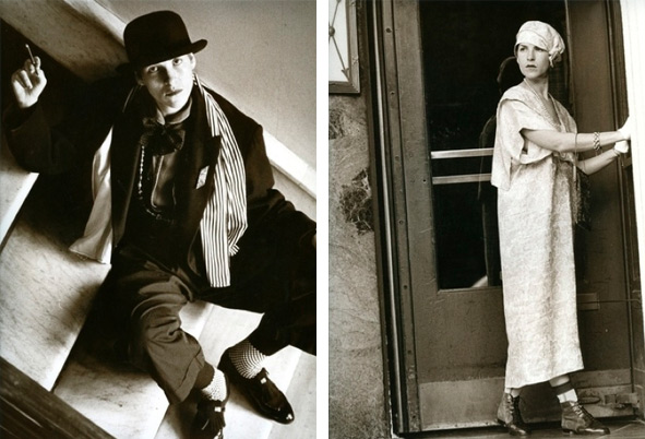 tziporah_13 In 1984, Salamon was featured in a New York magazine fashion spread. Left, she's wearing a red, black, and white Charlie Chaplin look. Right, she's wearing a '20s-style dress and hat hand-made for her from contemporary Carolina Herrera fabric. Photos by Cheryl Koralik.