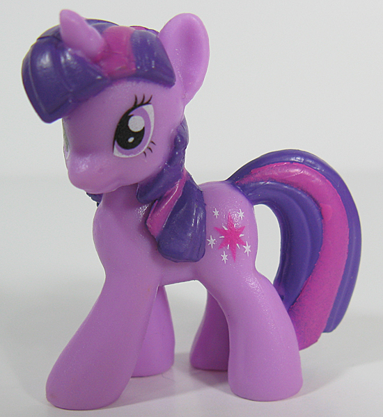blindbag This smaller Blind Bag version of Twilight Sparkle is more appealing to bronies: She looks more like the cartoon character, and you don't have to comb her hair.