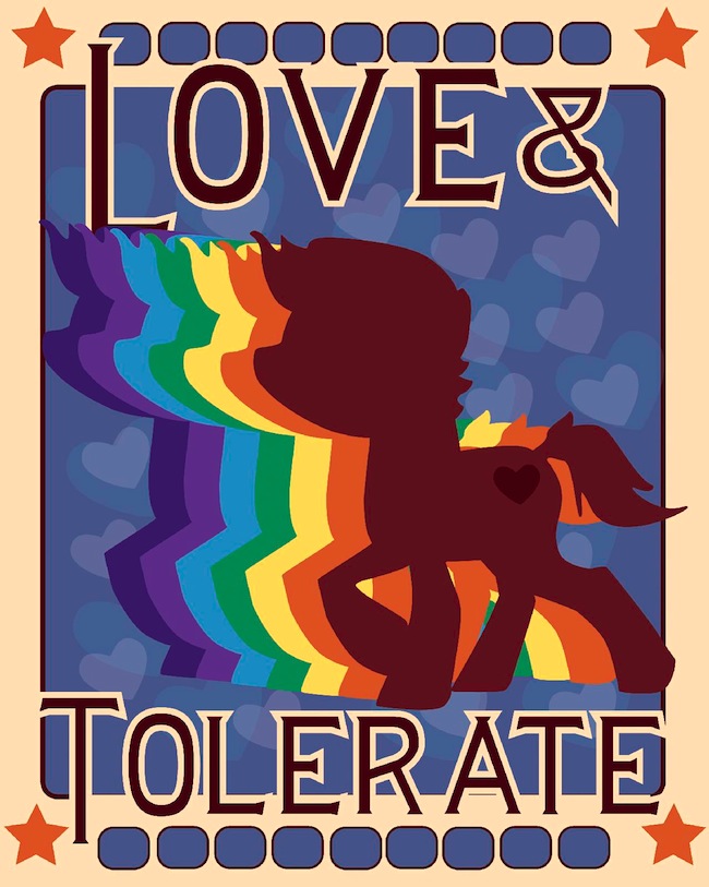 bronyphilosophy Some bronies, as this brony convention poster shows, take the message of "Friendship Is Magic" very seriously.