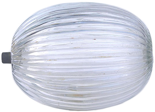 Sideways Pleated Floats were often blown into molds. Molded pieces like this one are often described as pleated.