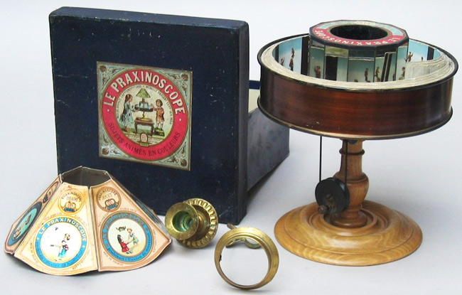 Praxinoscope Émile Reynaud's Praxinoscope, c. 1889.