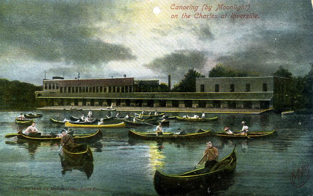 moonlight canoe postcard