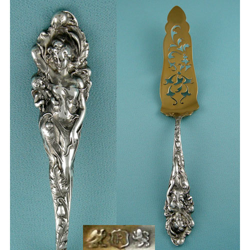 love_disarmed Reed & Barton's Love Disarmed pattern was first introduced in 1899. Seen here on a vermeil-tipped sterling silver petifore server. Via Léonce Antiques.