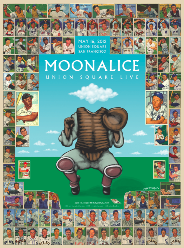 Moonalice SF This poster for a 2012 Moonalice show features reproductions of the entire Bowman 1952 set of baseball cards.