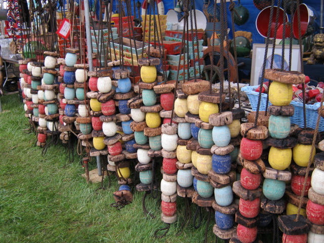 fishing Fishing floats for sale at the May Brimfield. Photo by Ben Marks.