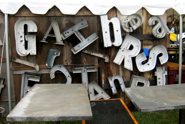letters Letters from old lighted signs at the May Brimfield. Photo by Ben Marks.