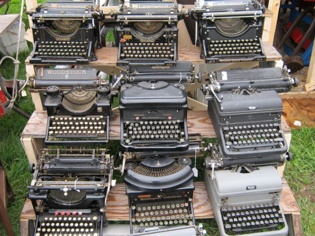 typewriters Antique typewriters at the May Brimfield. Photo by Ben Marks.
