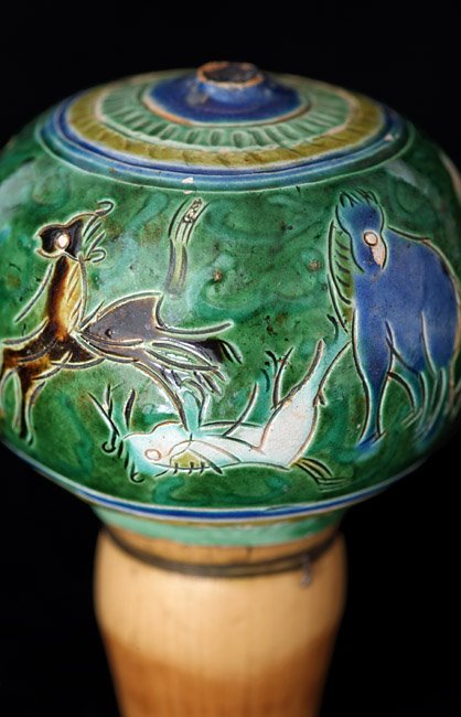animal bowl A glazed opium pipe-bowl from the early 19th century.
