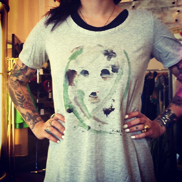 Kim_marni A Marni T-shirt featuring Kim Gordon's artwork. Photo via Mercy's Instagram stream.