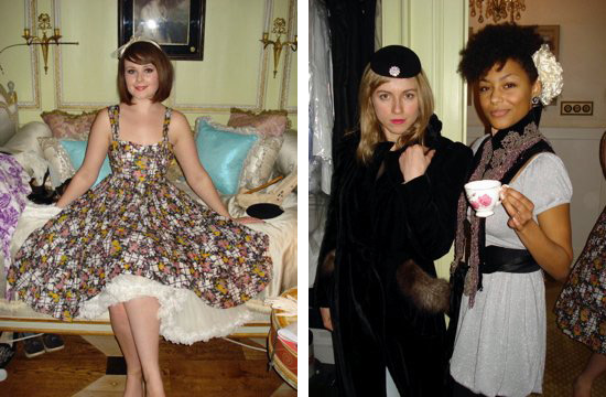 floraldress Partygoers enjoy tea and vintage at one of Naomi Thompson's dressing events. Via the Vintage Secret Facebook page.