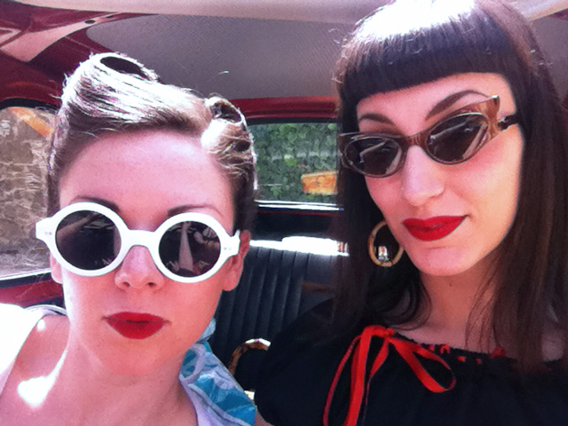 sunglasses Thompson on a road trip with Fleur de Guerre, from Diary of a Vintage Girl. Via Vintage Secret.