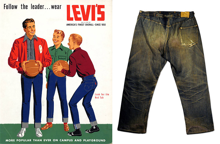archives Left, Levi's ads from the mid-1950s caused outrage among some adults who saw blue jeans as a sign of delinquency. Right, the