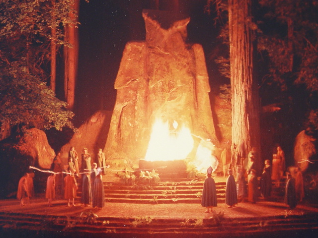 cremation_of_care Image of the Cremation of Care ceremony put on the Bohemian Club in California.