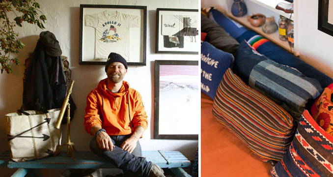 jay-and-house Vintage textiles and found objects decorate Carroll's Telegraph Hill home in San Francisco. Via refinery29.com.