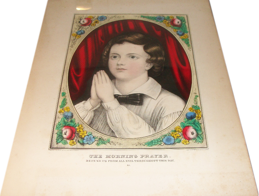 morningprayer This 1800s hand-tinted print of a child praying was listed as haunted simply because it "looks eerie."