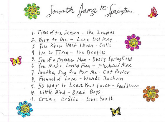 smooth jamz Tavi frequently posts playlists on her blog, mixing music from many eras and genres.