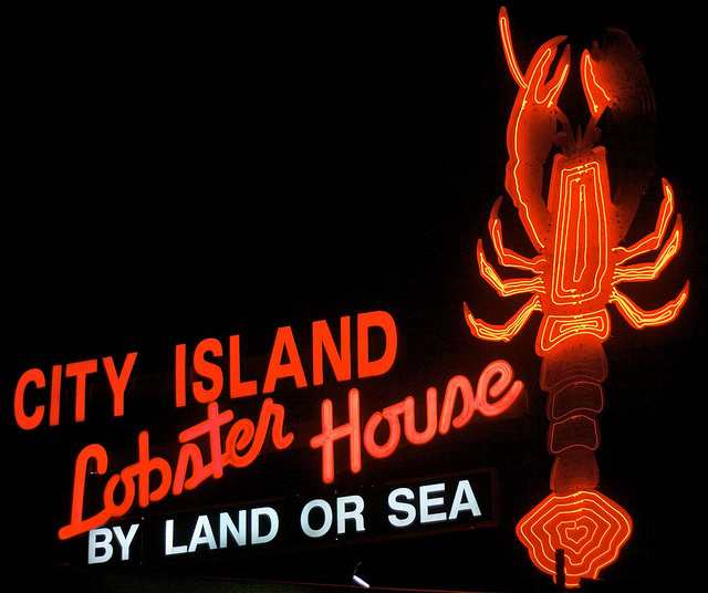 city-island Hurricane Sandy took down this giant, iconic neon sign for City Island Lobster House in the Bronx. Photo by Hively.