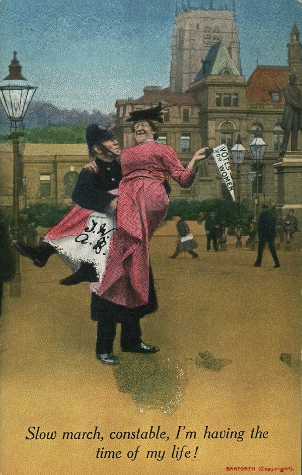 suffrage26 This particularly risque Bamforth card could be read as both pro-and anti-Suffragette. Palczewski, Catherine H. Postcard Archive. University of Northern Iowa. Cedar Falls, IA.