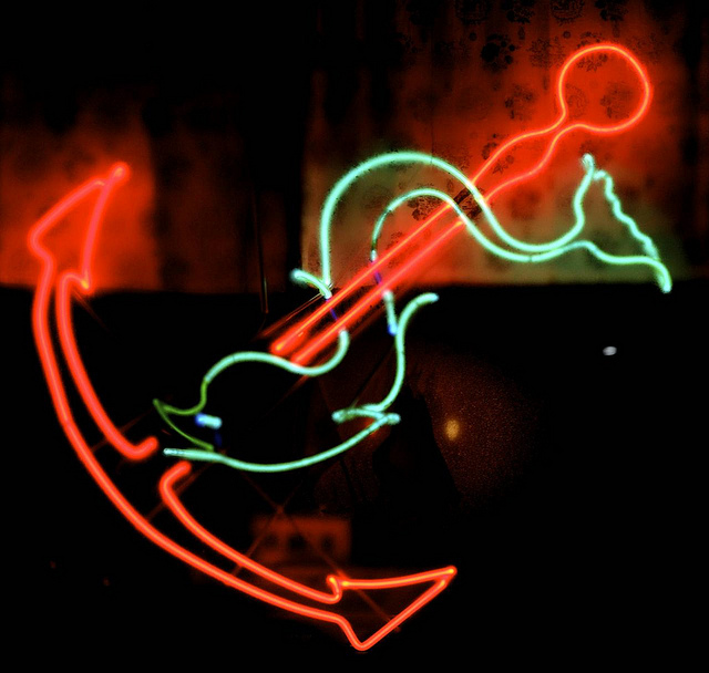 neon_redhook The neon sign in the window at Sunny's Bar in Red Hook, Brooklyn, was damaged by Hurricane Sandy. Photo by Hively.