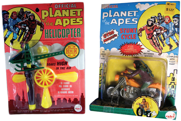 ahi-planet-of-the-apes These AHI "Planet of the Apes" toys were officially licensed, but its knock-off "Action Ape Men" were not.