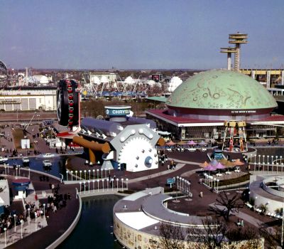 harper_chrysler The Chrysler Pavilion at the 1964 New York World's Fair, designed by Irving Harper's team at George Nelson Associates. Image from TheTruthAboutCars.com
