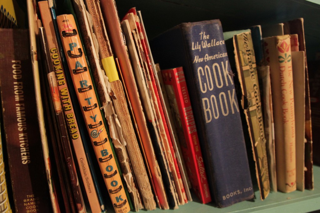 From my collection 2 A shelf full of mid-century cookbooks from Clark's personal collection.