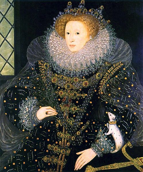 Elizabeth1England Elizabeth I of England was painted with a heraldic ermine, which has black spots over its entire body. (Courtesy of the Hatfield House)