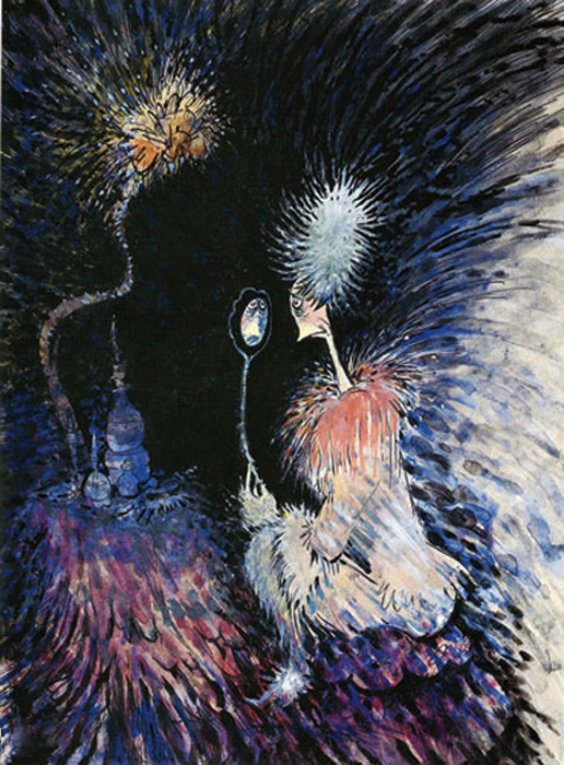 gosh-do-i-look-as-old-as-all-that The woman in Dr. Seuss' secret painting "Gosh, Do I Look as Old as All That?" wears a distinctive hat. (Courtesy of the Dr. Seuss Estate)